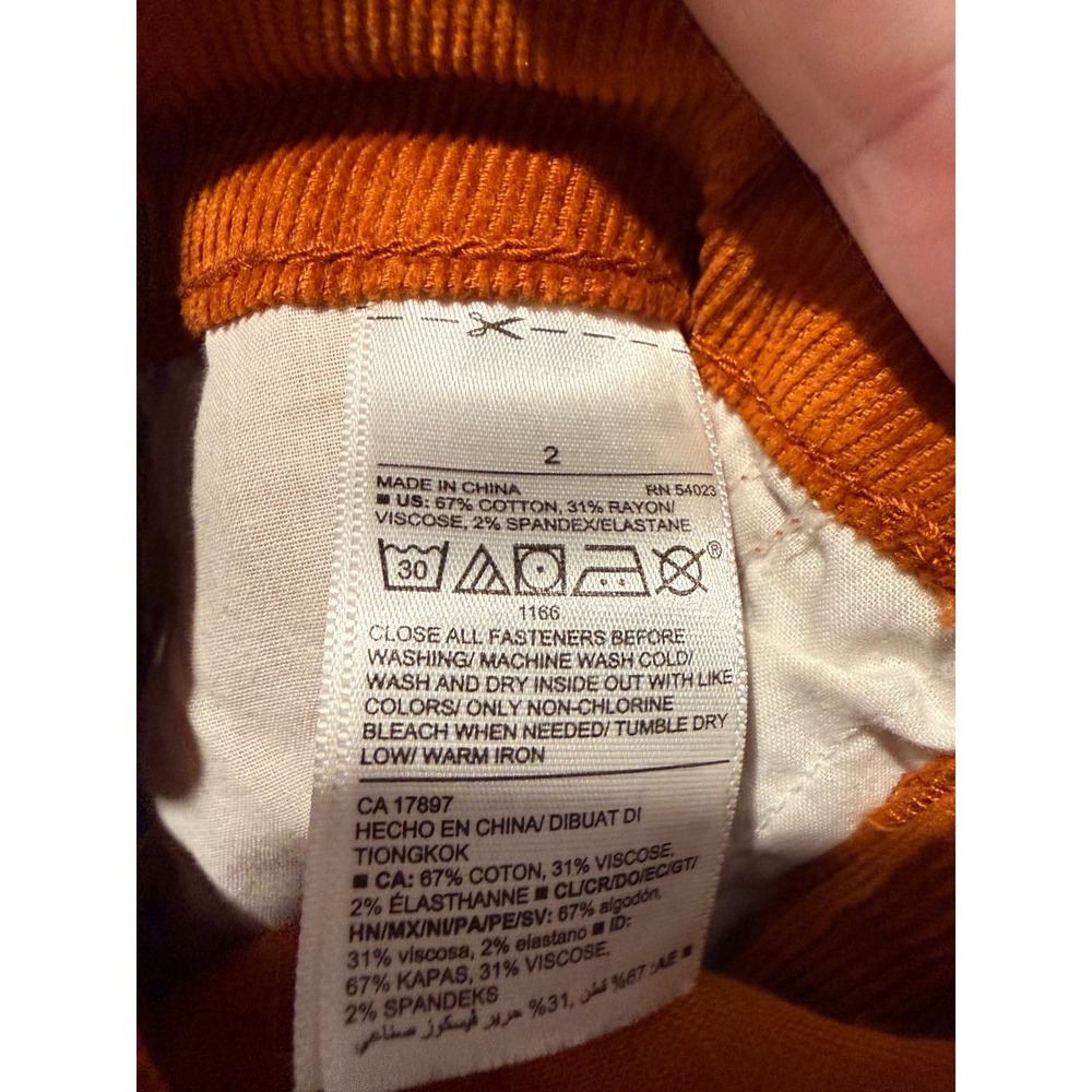 Old Navy Rockstar Super Skinny High Rise Corduroy Pants Rust Orange Size 2 - Picture 4 of 7